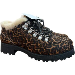 J.Crew Nordic Animal Print Leather Ankle Boots In Calf Hair Size 7